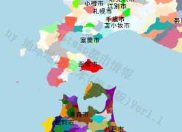 函館市の位置を示す地図