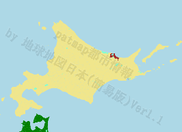 網走市の位置を示す地図