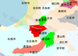 江別市の位置を示す地図