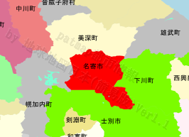 名寄市の位置を示す地図
