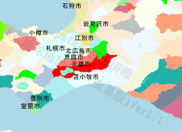 千歳市の位置を示す地図