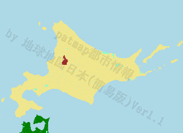 深川市の位置を示す地図
