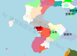 乙部町の位置を示す地図