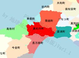 黒松内町の位置を示す地図