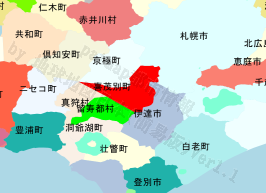 喜茂別町の位置を示す地図