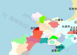 岩内町の位置を示す地図