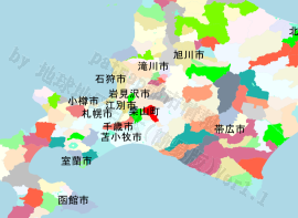 栗山町の位置を示す地図