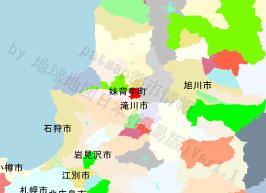 妹背牛町の位置を示す地図