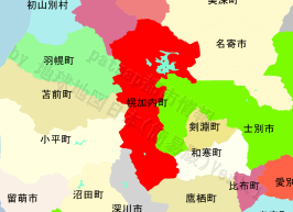 幌加内町の位置を示す地図
