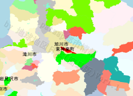 東神楽町の位置を示す地図