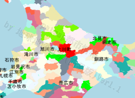 上川町の位置を示す地図
