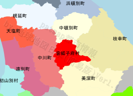 音威子府村の位置を示す地図