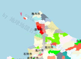 遠別町の位置を示す地図