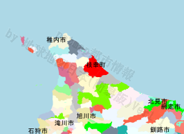 枝幸町の位置を示す地図