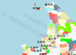利尻町の位置を示す地図