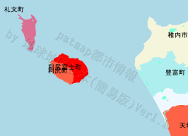利尻富士町の位置を示す地図