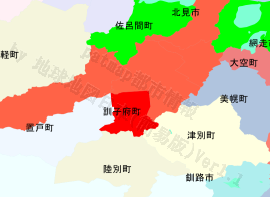 訓子府町の位置を示す地図