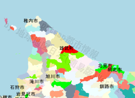 雄武町の位置を示す地図