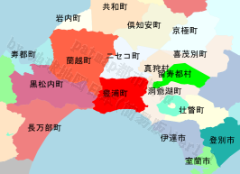 豊浦町の位置を示す地図
