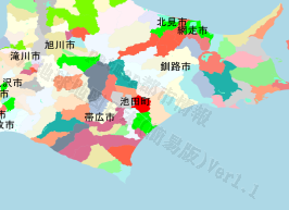 池田町の位置を示す地図