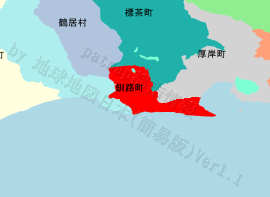 釧路町の位置を示す地図