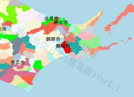 鶴居村の位置を示す地図