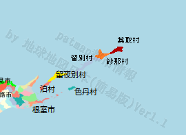 蘂取村の位置を示す地図