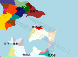 風間浦村の位置を示す地図