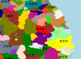 岩手町の位置を示す地図