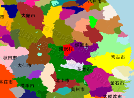 滝沢村の位置を示す地図