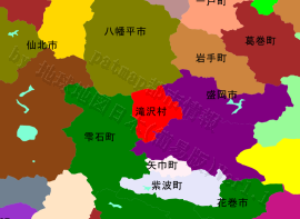 滝沢村の位置を示す地図