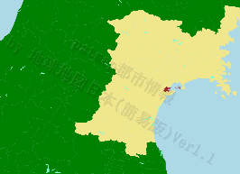 塩竈市の位置を示す地図