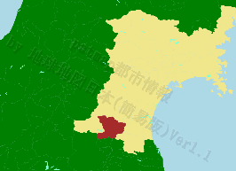 白石市の位置を示す地図