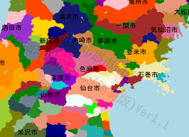 色麻町の位置を示す地図