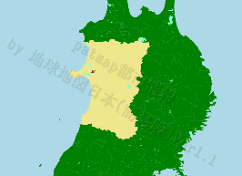 八郎潟町の位置を示す地図
