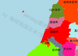 酒田市の位置を示す地図