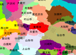 東根市の位置を示す地図