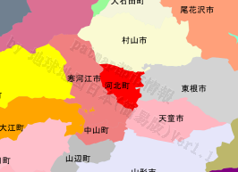 河北町の位置を示す地図