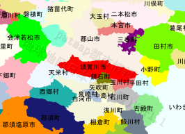 須賀川市の位置を示す地図