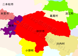 田村市の位置を示す地図