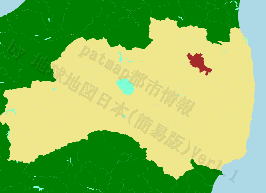 川俣町の位置を示す地図