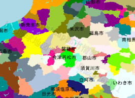 磐梯町の位置を示す地図