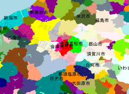 会津美里町の位置を示す地図