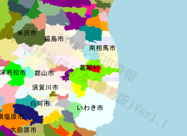 葛尾村の位置を示す地図