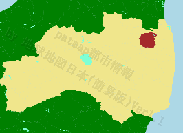 飯舘村の位置を示す地図