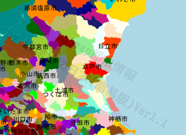 水戸市の位置を示す地図