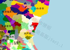 日立市の位置を示す地図