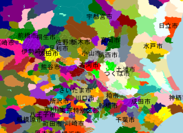 古河市の位置を示す地図