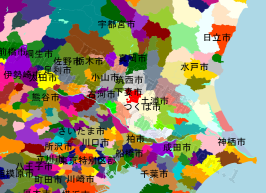 下妻市の位置を示す地図