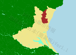常陸太田市の位置を示す地図